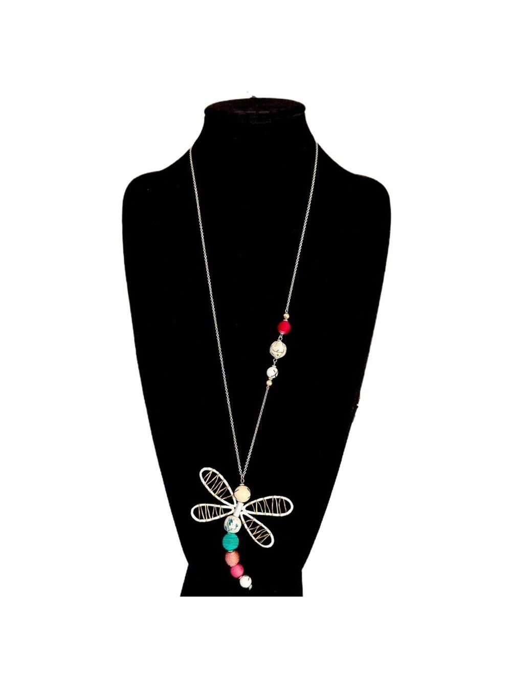 JJill Colorful Dragonfly Pendant Necklace New - Picture 7 of 7
